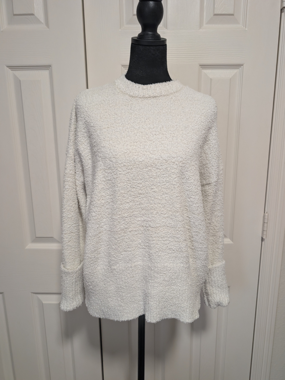 Cozy Cream Crewneck Bouclé Sweater